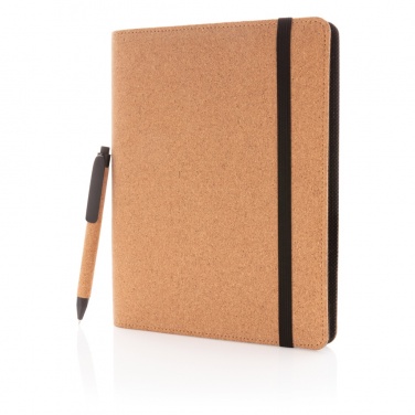 Logotrade promotional giveaway image of: Deluxe cork portfolio A5 with pen