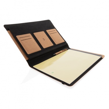 Logo trade business gifts image of: Deluxe cork portfolio A4 with pen