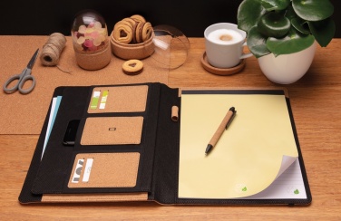 Logo trade promotional items image of: Deluxe cork portfolio A4 with pen