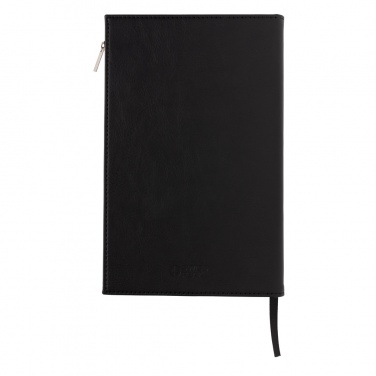 Logo trade corporate gifts image of: Swiss Peak A5 PU notebook with zipper pocket