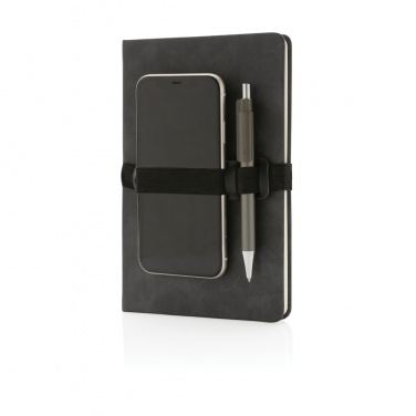 Logotrade promotional items photo of: Deluxe hardcover PU notebook A5 with phone and pen holder