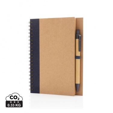 Logotrade promotional product picture of: Kraft spiral notebook with pen