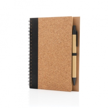 Logotrade promotional product image of: Cork spiral notebook with pen