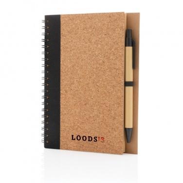 Logotrade business gift image of: Cork spiral notebook with pen