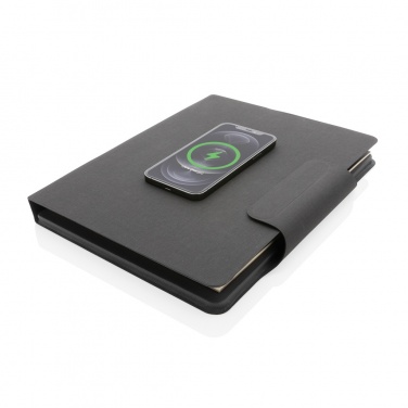 Logo trade promotional giveaways image of: Artic Magnetic 10W wireless charging A4 portfolio