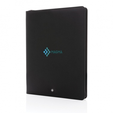 Logo trade corporate gifts picture of: Swiss Peak Heritage RCS rPU A4 portfolio with zipper