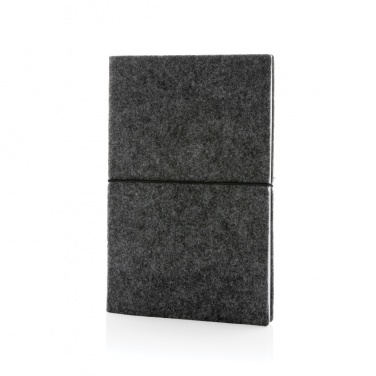 Logotrade business gift image of: GRS certified recycled felt A5 softcover notebook