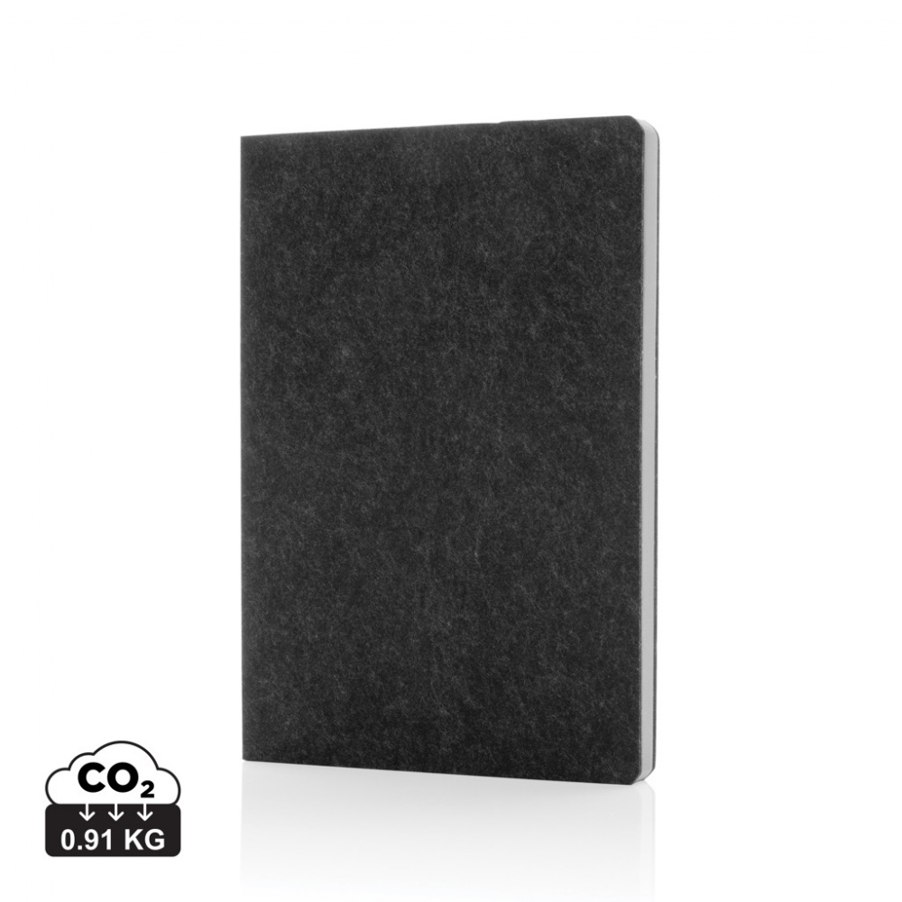 Logo trade promotional items image of: Phrase GRS certified recycled felt A5 notebook