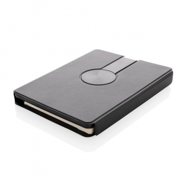 Logo trade corporate gift photo of: Swiss Peak RCS rePU notebook with 2-in-1 wireless charger
