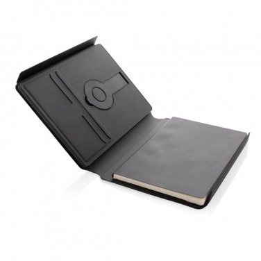 Logo trade corporate gift photo of: Swiss Peak RCS rePU notebook with 2-in-1 wireless charger
