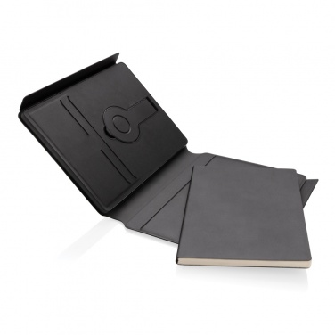 Logotrade advertising products photo of: Swiss Peak RCS rePU notebook with 2-in-1 wireless charger