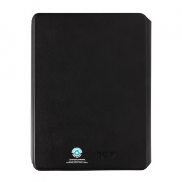 Logo trade promotional items image of: Swiss Peak RCS rePU notebook with 2-in-1 wireless charger