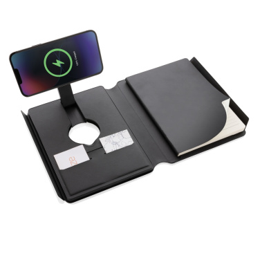 Logotrade promotional giveaways photo of: Swiss Peak RCS rePU notebook with 2-in-1 wireless charger