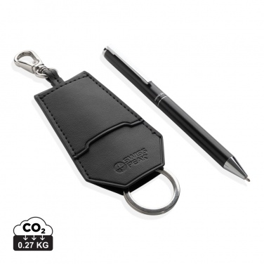 Logo trade promotional items picture of: SP Tula RCS certified recycled PU key holder and pen set