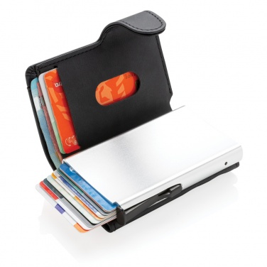 Logo trade promotional item photo of: Standard aluminium RFID cardholder with PU wallet
