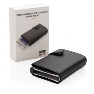 Logo trade promotional merchandise image of: Standard aluminium RFID cardholder with PU wallet