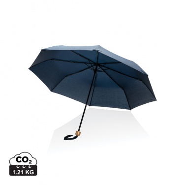 Logotrade corporate gifts photo of: 20.5" Impact AWARE™ RPET 190T Pongee bamboo mini umbrella