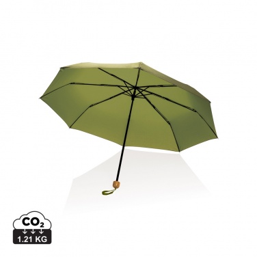 Logotrade promotional products photo of: 20.5" Impact AWARE™ RPET 190T Pongee bamboo mini umbrella