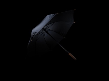 Logo trade promotional giveaways image of: 23" Impact AWARE™ RPET 190T auto open bamboo umbrella