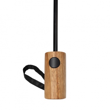 Logo trade promotional giveaways image of: Kaycey 21" AWARE™ RPET Acacia wood mini auto open umbrella