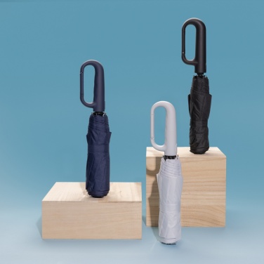 Logo trade promotional merchandise picture of: Yara 21" AWARE™ RPET solid colour umbrella with carabiner