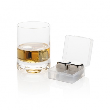 Logo trade advertising products picture of: Re-usable stainless steel ice cubes 4pc