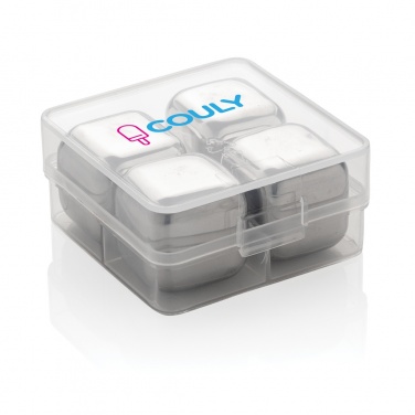Logo trade promotional gifts image of: Re-usable stainless steel ice cubes 4pc