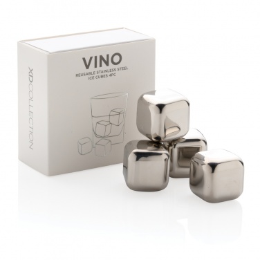 Logotrade corporate gift picture of: Re-usable stainless steel ice cubes 4pc