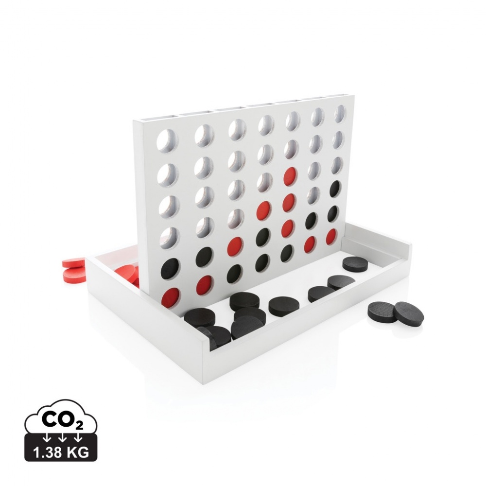 Logo trade promotional merchandise image of: Connect four wooden game