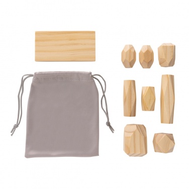 Logo trade promotional items picture of: Ukiyo Crios wooden balancing rocks in pouch