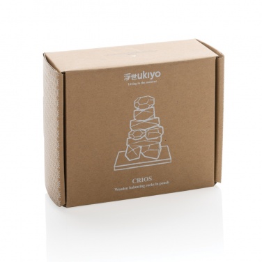 Logotrade promotional products photo of: Ukiyo Crios wooden balancing rocks in pouch