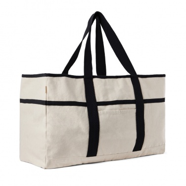 Logo trade promotional items image of: VINGA Volonne AWARE™ recycled canvas beach bag