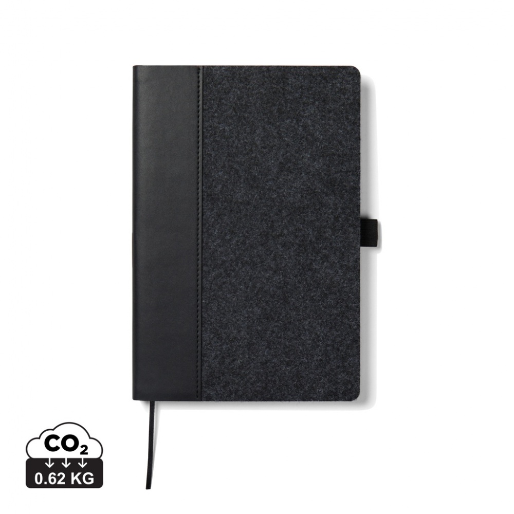 Logotrade promotional gift picture of: VINGA Albon GRS recycled felt notebook