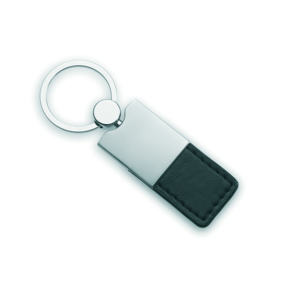 Logo trade promotional items image of: PU and metal key ring Helsinki