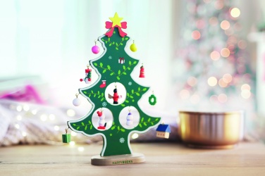 Logo trade promotional giveaways image of: Wooden xmas tree decoration