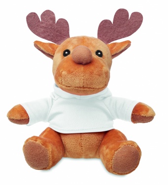 Logo trade promotional giveaways picture of: Plush reindeer with hoodie