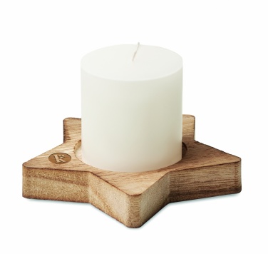 Logo trade promotional item photo of: Candle on star wooden base
