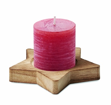 Logo trade advertising products picture of: Candle on star wooden base
