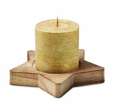 Logo trade promotional merchandise photo of: Candle on star wooden base
