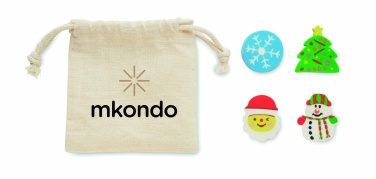 Logo trade promotional giveaways image of: Set of 4 Christmas erasers