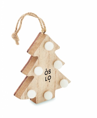 Logo trade promotional gift photo of: Wooden weed tree with lights