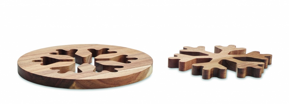 Logo trade advertising product photo of: Acacia wooden pot holders set