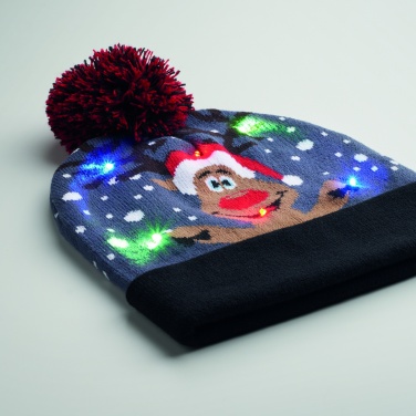 Logo trade promotional gifts image of: Christmas knitted beanie LED