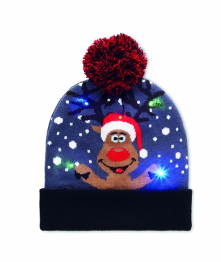 Logo trade promotional items image of: Christmas knitted beanie LED