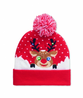 Logo trade promotional items image of: Christmas knitted beanie LED