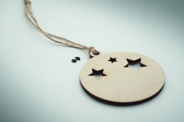 Logo trade promotional merchandise image of: Wooden bauble shape hanger