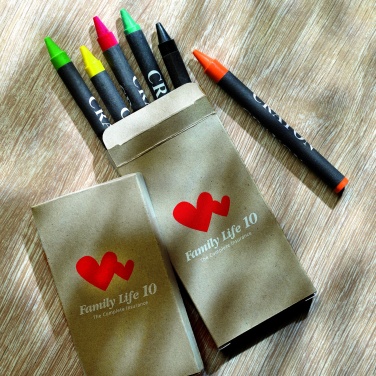 Logo trade advertising products image of: Carton of 6 wax crayons