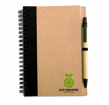 Logo trade promotional merchandise picture of: B6 recycled notebook with pen