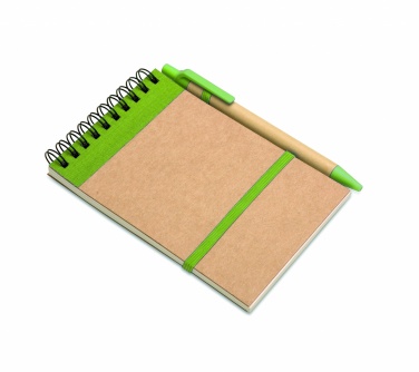 Logo trade business gift photo of: A6 recycled notepad with pen