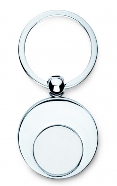 Logo trade promotional merchandise photo of: Metal key ring with token Tampere